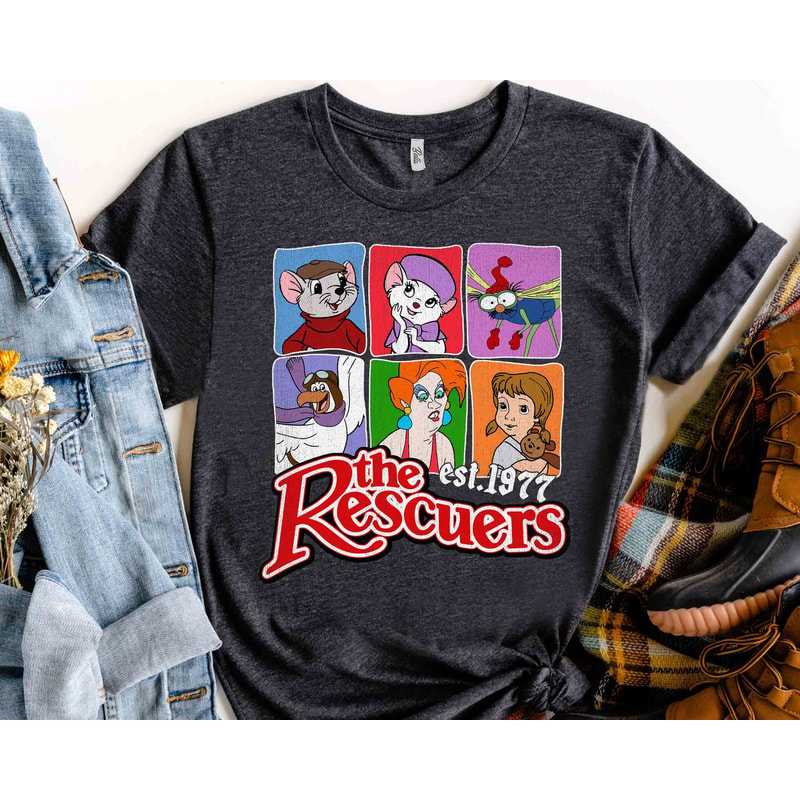 Disney The Rescuers Characters Group Shot Retro 1977 Shirt, | Inspire ...