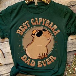funny best capybara dad ever fathers day retro shirt, i pull up capybara meme tee, animals lover unisex t-shirt family b