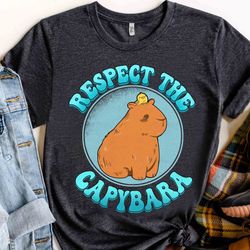 funny respect capybara and bird retro shirt, i pull up capybara lover tee, cute animal capy trending unisex t-shirt fami