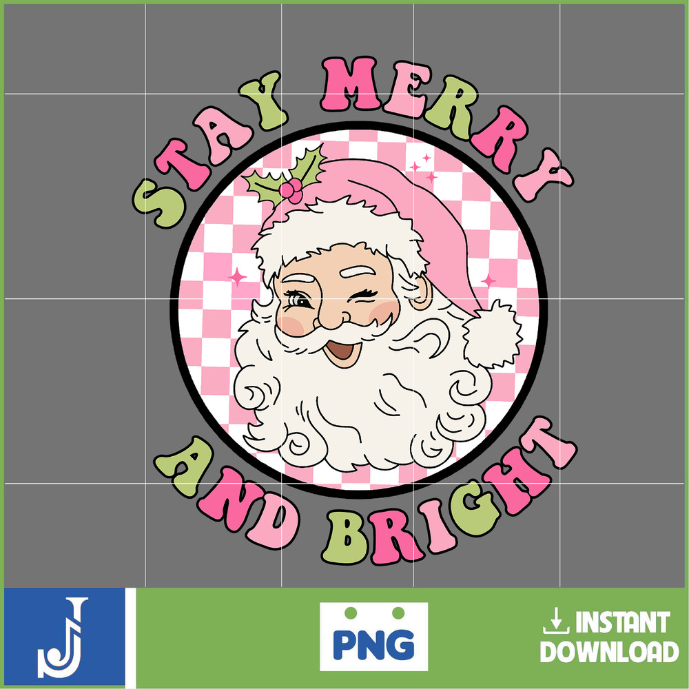 Retro Christmas Png, Pink Christmas Png, Groovy Christmas Png, Christmas, Pink Santa Png, Sublimation Download (4).jpg