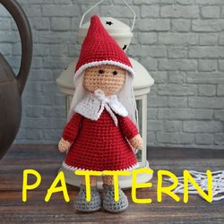 Christmas pilgrim crochet pattern Gnome girl crochet pattern