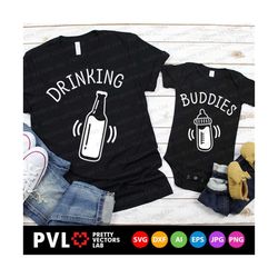 drinking buddies svg, daddy and me svg, father's day cut files, funny svg, dad & son svg dxf eps png, matching shirts sv