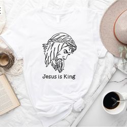 jesus is king shirt, christian apparel, faith clothing, christian shirt, bible gift, religious shirt, graphic tee, chris