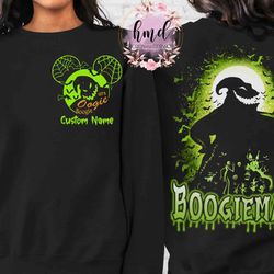personalized nightmare before christmas lets oogie boogie shirt, disney jack sally oogie boogie bash tee, custom name fa