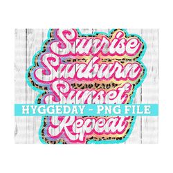 retro sunrise sunburn sunset repeat png, sublimate, leopard, cheetah, summer, beach, cruise, sunshine, sun,