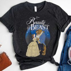 retro 90s beauty and the beast classic title logo portrait shirt, unisex t-shirt family birthday gift adult kid toddler