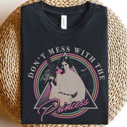 retro 90s star wars leia princess dont mess with the princess graphic shirt, unisex t-shirt family birthday gift adult