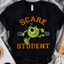retro disney pixar monsters university mike wazowski student shirt, magic kingdom unisex t-shirt family birthday gift a