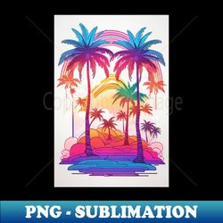 neon palm tree sunset - professional sublimation digital download - unleash your inner rebellion