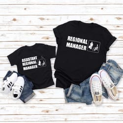 regional manager, assistant to the regional manager dad & baby matching shirts, the office, big little shirts, father's