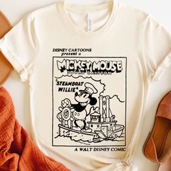retro disney steamboat willie mickey mouse sound cartoon 1928 vintage shirt, unisex t-shirt family birthday gift adult k