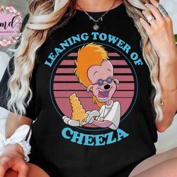 retro the leaning tower of cheeza bobby zimmeruski t-shirt, funny disney a goofy movie tee, magic kingdom disneyland vac