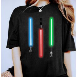 star wars lightsaber line-up photoreal graphic shirt, galaxys edge holiday trip unisex t-shirt family birthday gift adul