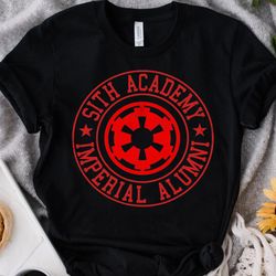 star wars sith academy imperial alumni badge graphic shirt, galaxys edge holiday unisex t-shirt family birthday gift adu