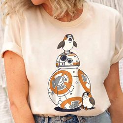 the last jedi cute droids bb-8 & porg doodle shirt, star wars tee, galaxys edge hollywood studios disneyland family vaca