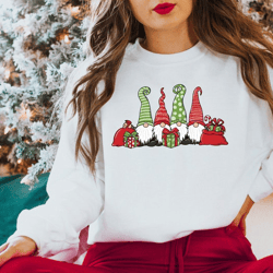 christmas gnomes sweatshirt, merry christmas sweatshirt, buffalo plaid gnomes, cute gnomes sweatshirt, christmas gift