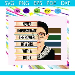 never underestimate the power of a girl with a book svg, feminism svg, feminist svg, girl power for silhouette, files fo