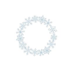 christmas wreath embroidery design,  machine embroidery design, snowflakes embroidery,  5 sizes, instant download
