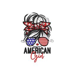 American Girl Embroidery Design, 4 sizes, Instant Download