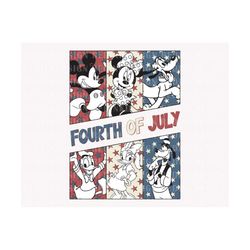 retro 4th of july png, independence day png, mouse and friends png, fourth of july png, 4th of july shirt design, american flag png