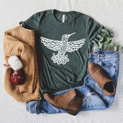 hummingbird shirt png, mandala hummingbird tee, bird lover shirt png, animal lover tee, birthday gift tee, hummingbird