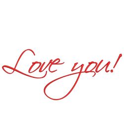 love you embroidery design, valentines day embroidery file, 3 sizes, instant download