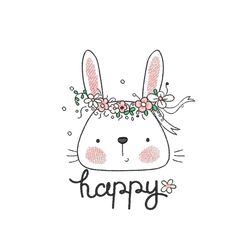 cute bunny embroidery design, easter embroidery file, 4 sizes, instant download