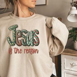 jesus is the reason for the season retro unisex sweatshirt, christian christmas sweatshirt, christmas jesus shirt, jesus