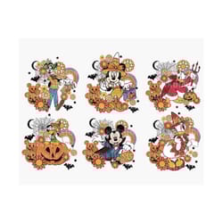 retro halloween floral png bundle, retro halloween png, mouse and friend png, groovy halloween png, spooky png, trendy halloween png