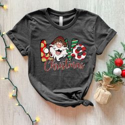 love christmas shirt, christmas shirt for women, merry christmas shirt, christmas santa claus shirt, christmas gift, chr