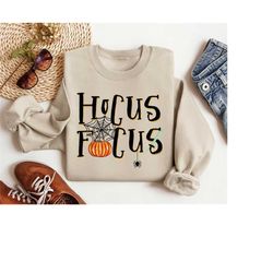 hocus pocus spider halloween sweatshirt, halloween pumpkin sweater,spooky season shirt,funny witch hoodie,pumpkin shirt,