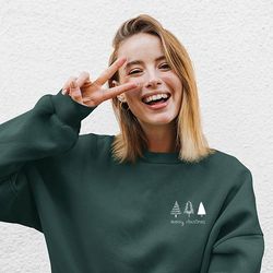 minimal christmas sweatshirt, christmas tree sweatshirt, gift idea, minimal christmas sweater, christmas gifts for her,