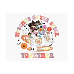 retro witches gotta stick together png, halloween mouse and friends png, besties witches png, trick or treat png, spooky halloween png