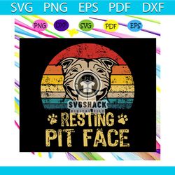 resting pit face svg, pitbull dog svg, funny dog pitbull, pitbull svg, pitbull gift, funny dog, pitbull love,trending sv
