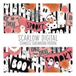 spooky seamless pattern-halloween sublimation digital design download-ghost seamless pattern, patchwork seamless, vintag