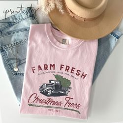 vintage farm fresh shirt, fresh farm t-shirt, retro christmas shirt, holiday shirt, iprintasty christmas, christmas truc