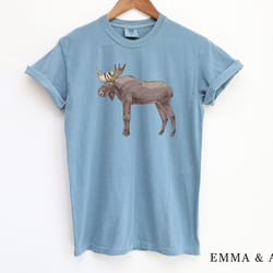 moose shirt, comfort colors shirt, camping shirt, hiking shirt, nature lover gift, animal lover shirt, outdoors shirt, v