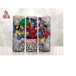 3D Inflated Super Heroes Tumbler Wrap, Spider Hero 20oz Skinny Wrap, Inflated Avengers Tumbler Wrap PNG, Superhero Png, Boy Tumbler wrap