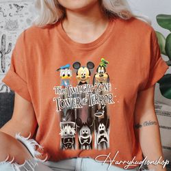 retro disney the twilight zone tower of terror comfort colors shirt pngs, tower of terror ride t-shirt png,mickey and fr