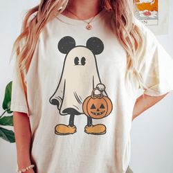 vintage walt disney world halloween comfort colors shirt png, disney halloween matching shirt png, mickey and friends ha