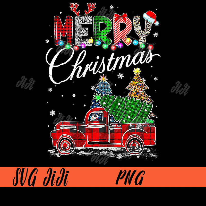 Merry-Christmas-Tree-Leopard-Buffalo-Plaid-PNG,-Vintage-Red-Truck-PNG.jpg