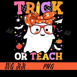 trick or teach png, teachers halloween png, happy halloween ghost png