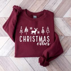christmas vibes sweatshirt for women, christmas sweatshirt, winter sweatshirt, holiday sweatshirt, christmas gift, gift