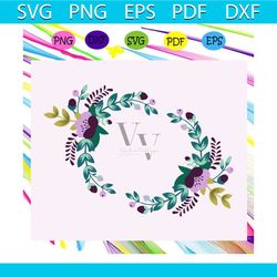 purple floral wreath, floral monogram frame, round laurel wreath, wreath clipart, flower svg, flower gift,trending svg f