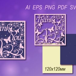 Layered cut out thank you card