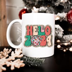 hello 2024 coffee mug, hot chocolate mug, christmas gift