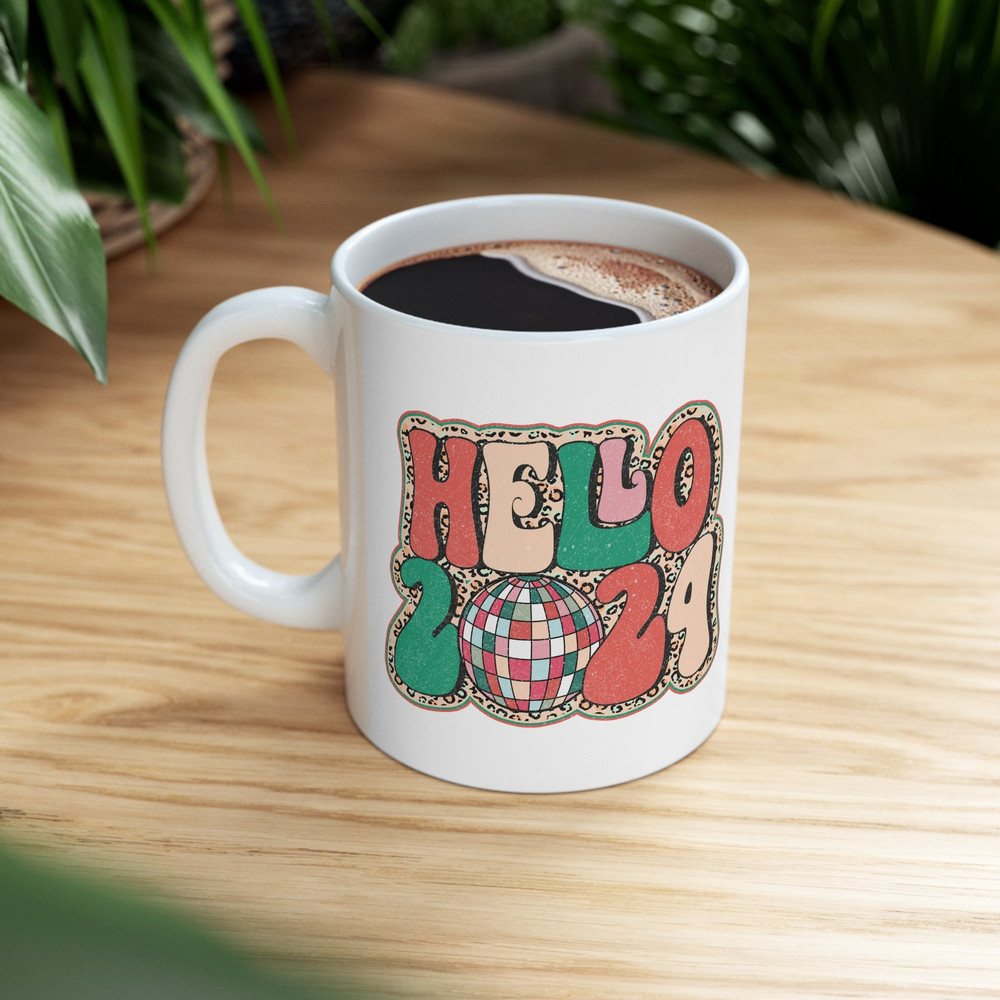 Hello 2024 Coffee Mug  Hot Chocolate Mug  Christmas Gift  Christmas Decor  Ceramic Mug 11oz - 2.jpg