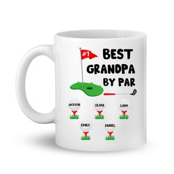 best grandpa by par mug,funny golf grandpa papa mug, golfer gift