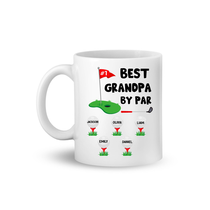 Best Grandpa By Par Mug,Funny Golf Grandpa Papa Mug, Golfer Gift, Fathers Day Gift for Grandpa, Grandpa Mug with Grandkid, Grandpa Birthday - 1.jpg