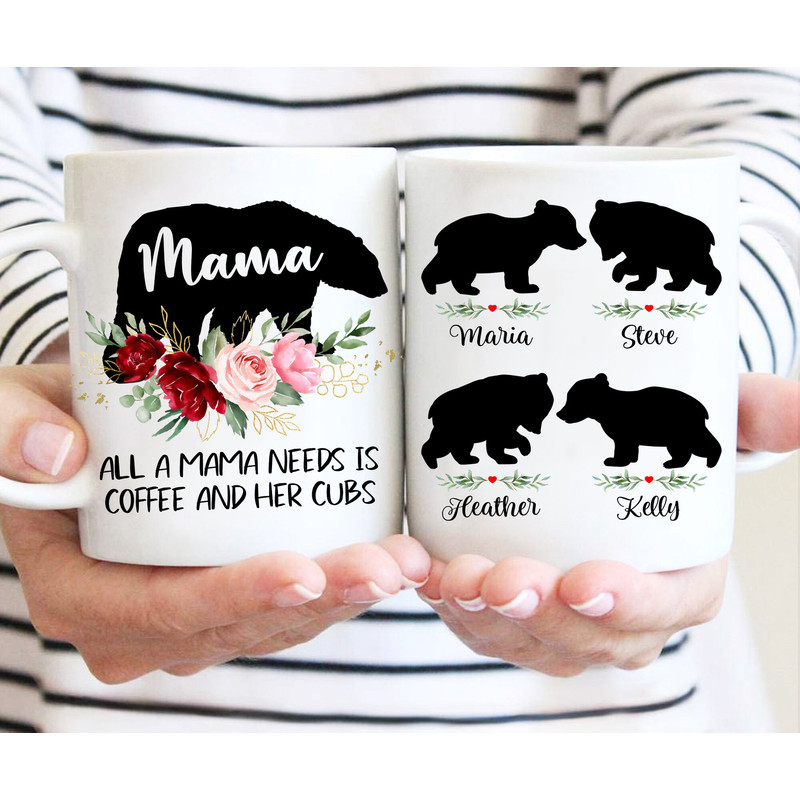 Custom Bear Mama Mug with Kids' Names Mug, Personalized Name Coffee Mug, Mom Bear Coffee Mug, Gift Mug For Mommy - 1.jpg